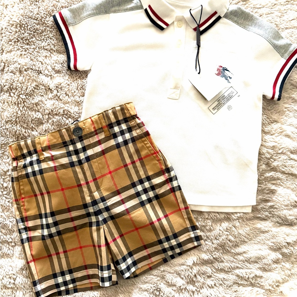 Burberry boy Polo Shirt and Short Set